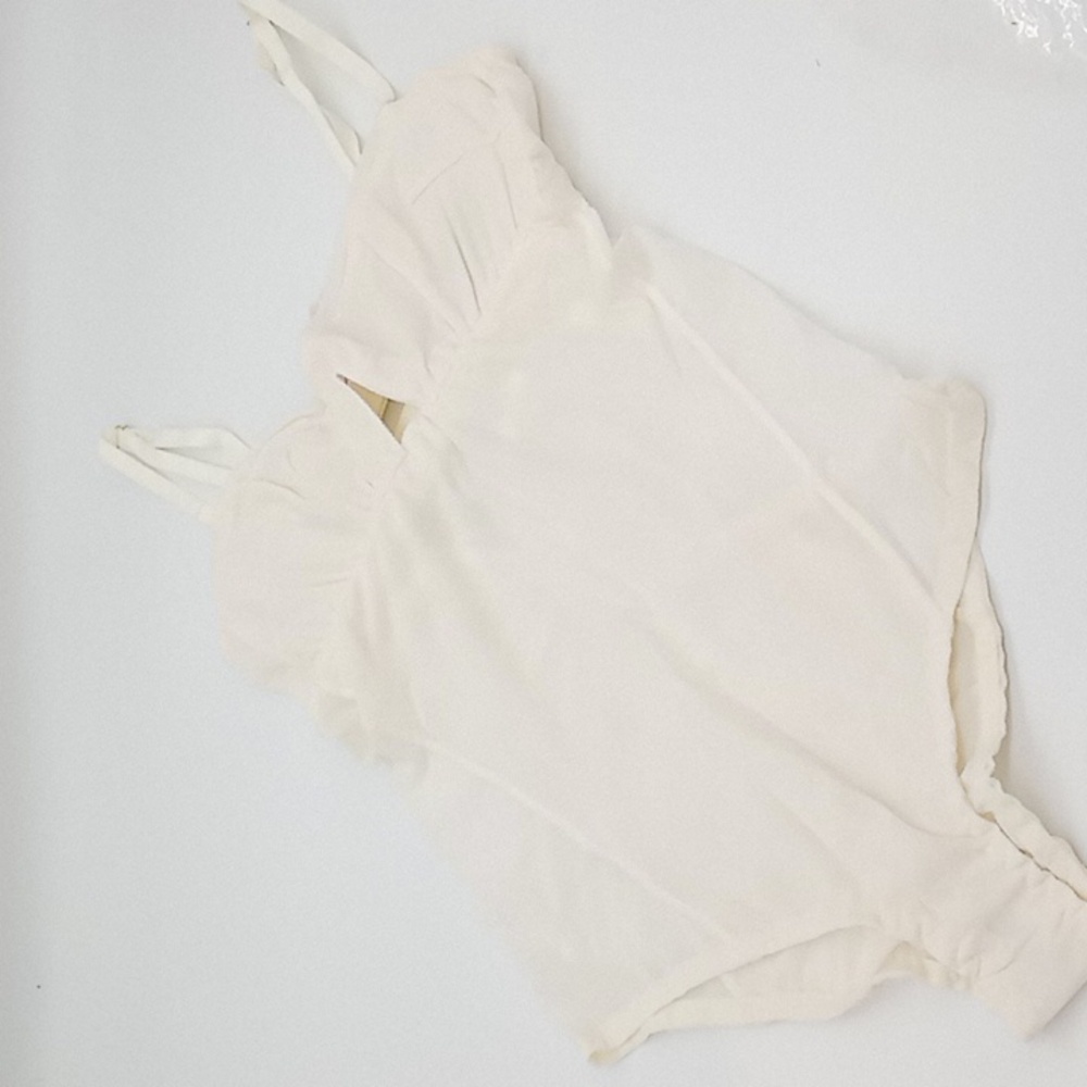 Free People We Are HAH Under the Wire Bodysuit Walking on Eggshells White S